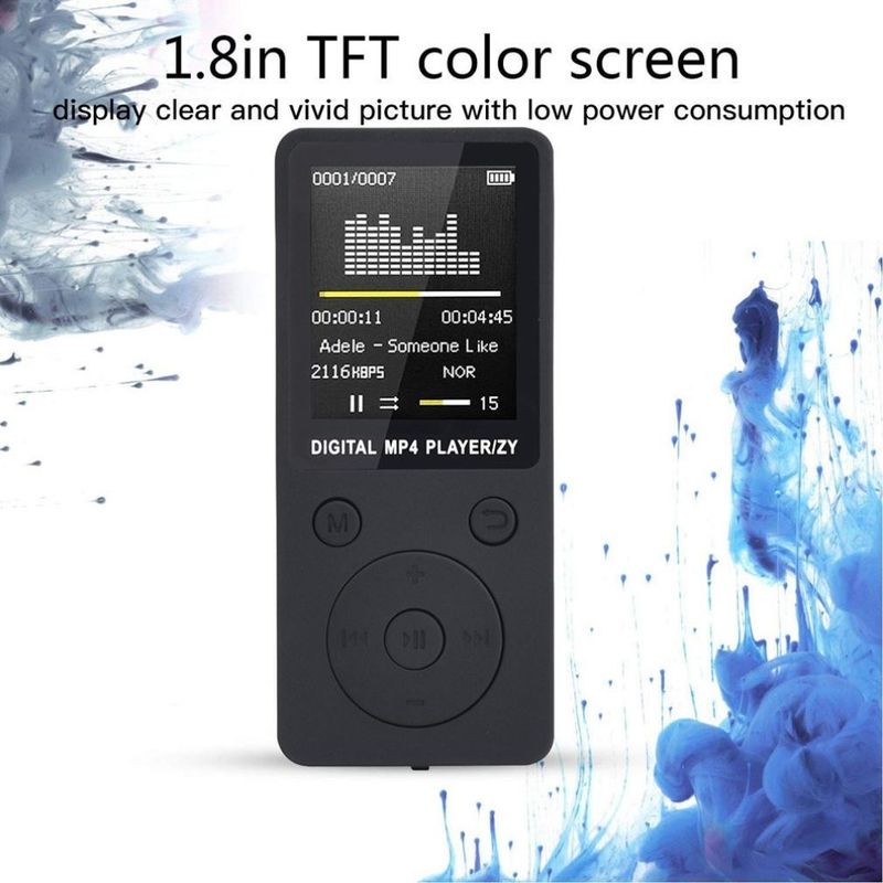 Portátil MP4 Lossless Sound Music Player FM Recorder Walkman Player Mini Suporte Música, Rádio, Gravação, MP3, Cartão TF, Sem Memória (Rosa)_voghion.com