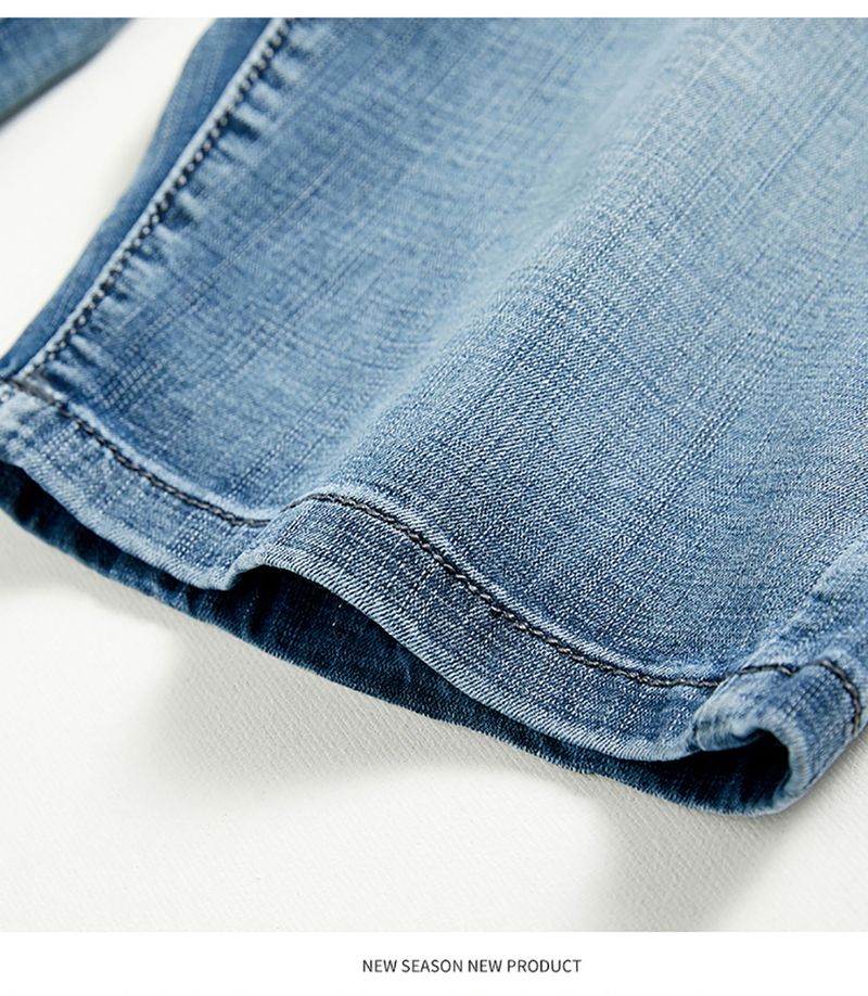 Sommer Klassische Shorts Jeans Herren Denim Hosen Gerade Stretch Casual Cool Dünn Knielang Blau Mode Marke Tägliche Hosen_voghion.com