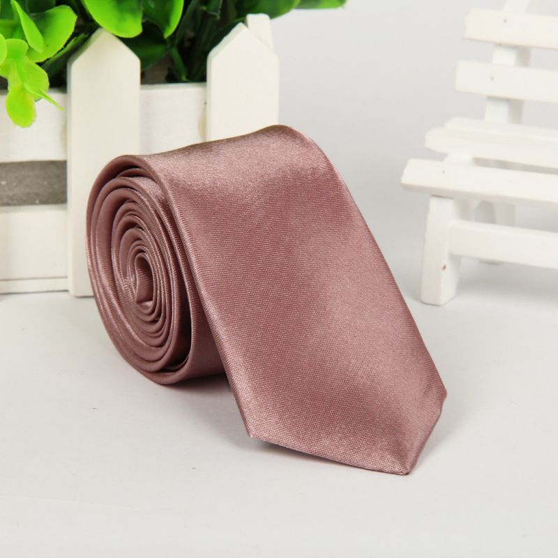 New Men's 5cm Solid Color Narrow Hand-tied For Men Business Casual Group Tie Custom Wholesale_voghion.com