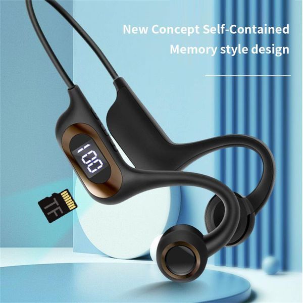 Bone Conduction Earphone Wireless Bluetooth 5.3 Headphone Outdoor Sport Earbud Headset With Mic For Android Ios Support SD Card_voghion.com
