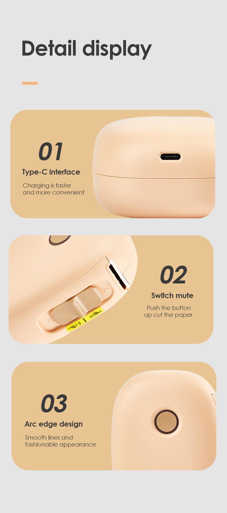 Impressora térmica de etiquetas sem fio Bluetooth - compacta, portátil para casa e escritório, impressão térmica de 40 mm, alimentação USB, alta resolução de 203 dpi_voghion.com