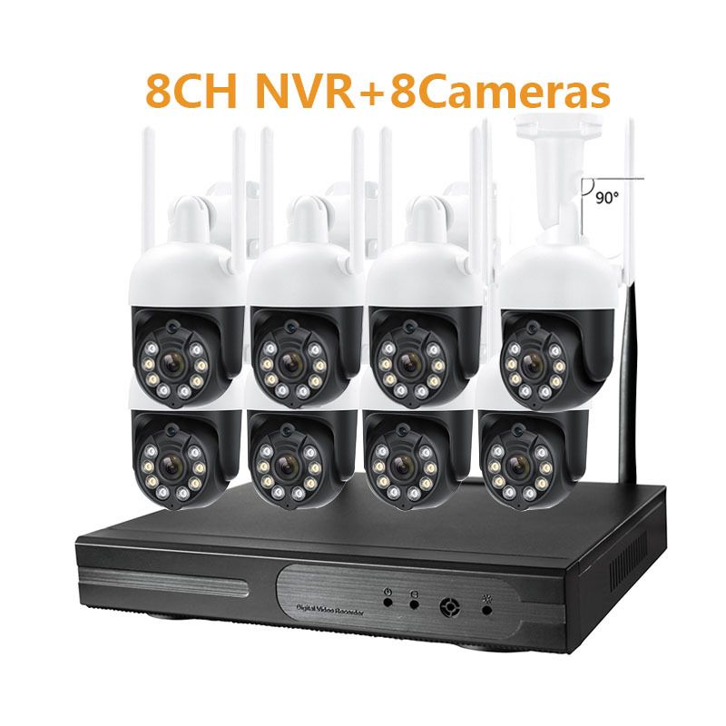 Home Wireless WiFi 3MP HD Surveillance Kit 8-Channel NVR Dome Camera System_voghion.com