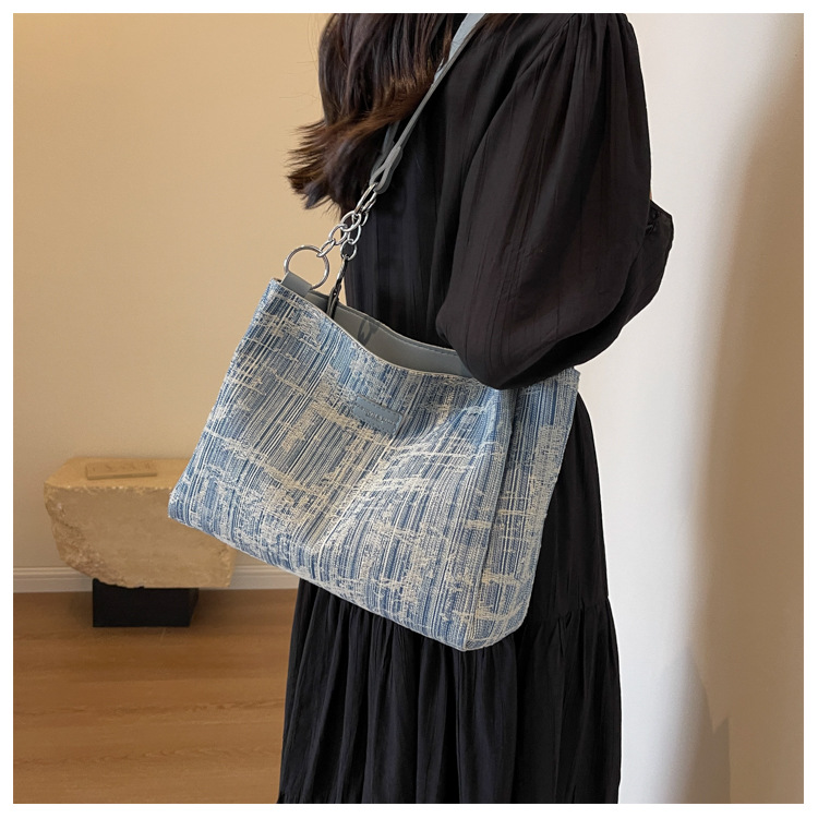 Nuova versione coreana della borsa di grande capacità Borsa a tracolla in tela casual All-match da donna Borsa a tracolla semplice moda Borsa da donna transfrontaliera_voghion.com