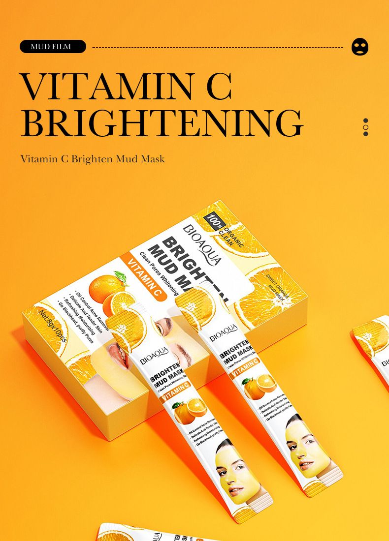 BIOAOUA Dead Sea Mud Whitening Mud Mask 8gx10pcs Hydrating Oil Control Cleansing Mask Moisturizing Mask_voghion.com