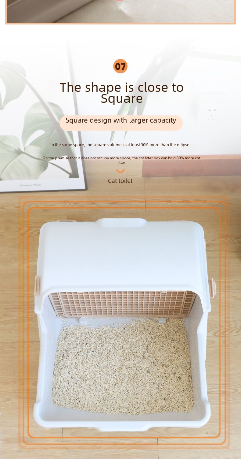 Leyoupai Cat Toilet Factory Direct Oversized Semi-automatic Cat Toilet Pet Toilet Semi-closed Litter Box_voghion.com