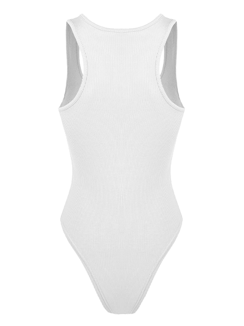 Women's Sexy Slim Ribbed Racing Tank Top Bodysuit Coveralls_voghion.com
