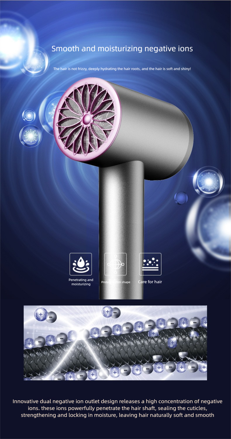 High-Speed Negative Ion Salon Home Use Constant Temperature High Power Quick-Dry T-Shaped Hair Dryer_voghion.com