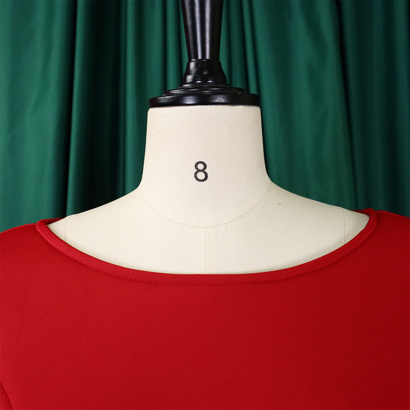 Women's solid color large swing skirt temperament evening dress skirt_voghion.com