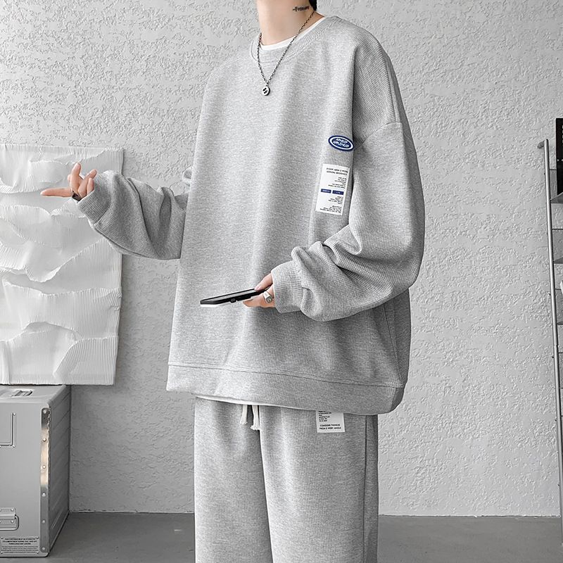 Men's Waffle Casual Sportswear Hanorac Explosive Street Fashion Brand Primăvară și Toamnă Plus Size Pantaloni de Trening cu Picior Drept_voghion.com