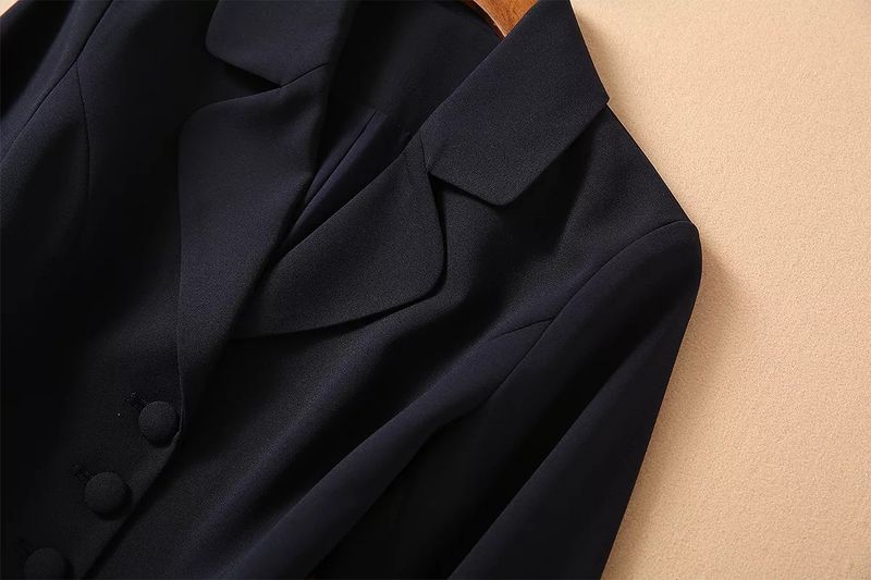 Sfilata di moda di abbigliamento femminile autunno nuovo abbigliamento femminile scollo a V manica lunga giacca + gonna di media lunghezza_voghion.com