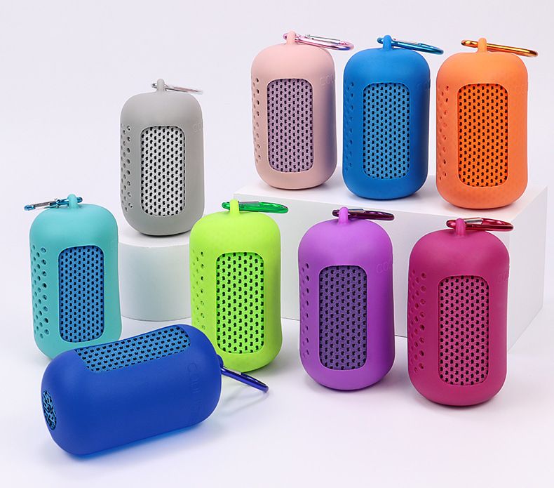 Asciugamano rinfrescante con logo personalizzabile, per palestra, viaggio, sport, asciugamano ad asciugatura rapida, custodia in silicone, borsa portaoggetti_voghion.com