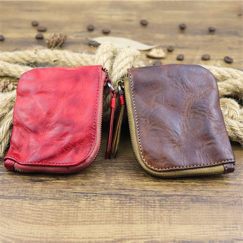 New Coin Purse for Men Vintage Mini Wallet Original Leather Card Case Holder Wallet Male Short Zipper Small Change Organizer Bag_voghion.com