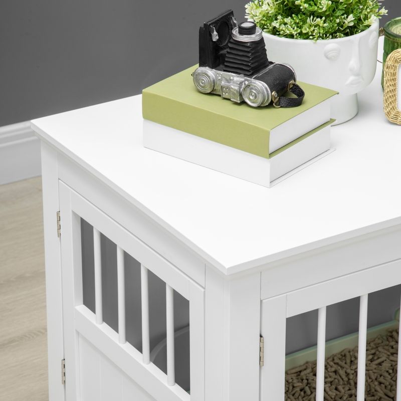Hundekäfig 78x59,3cm Mit 3 Türen, Hundehütte Für Zuhause, Blanco_voghion.com