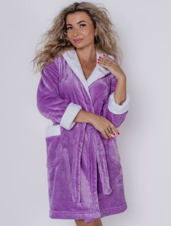 Autumn And Winter Women's Long Simple And Comfortable Bathrobes, Nightgowns, Thickened And Warm_voghion.com