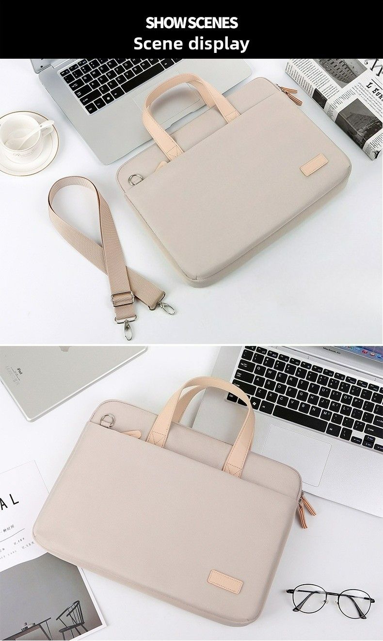 Briefcase Business Solid Color Work Commute Business Trip Briefcase Laptop Bag Handbag_voghion.com