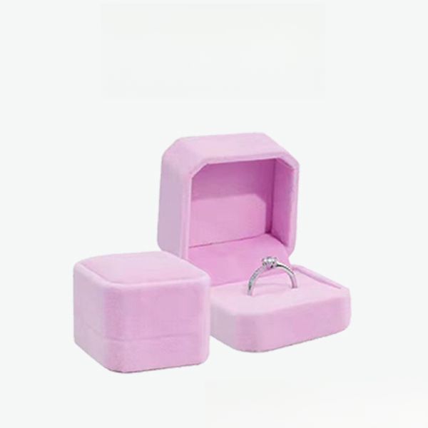 Wedding Ring Box Flannel Wedding Proposal Diamond Ring Box Jewelry Box Stud Earring Box Packaging Gift Box Birthday Valentine's Day Anniversary Gift_voghion.com