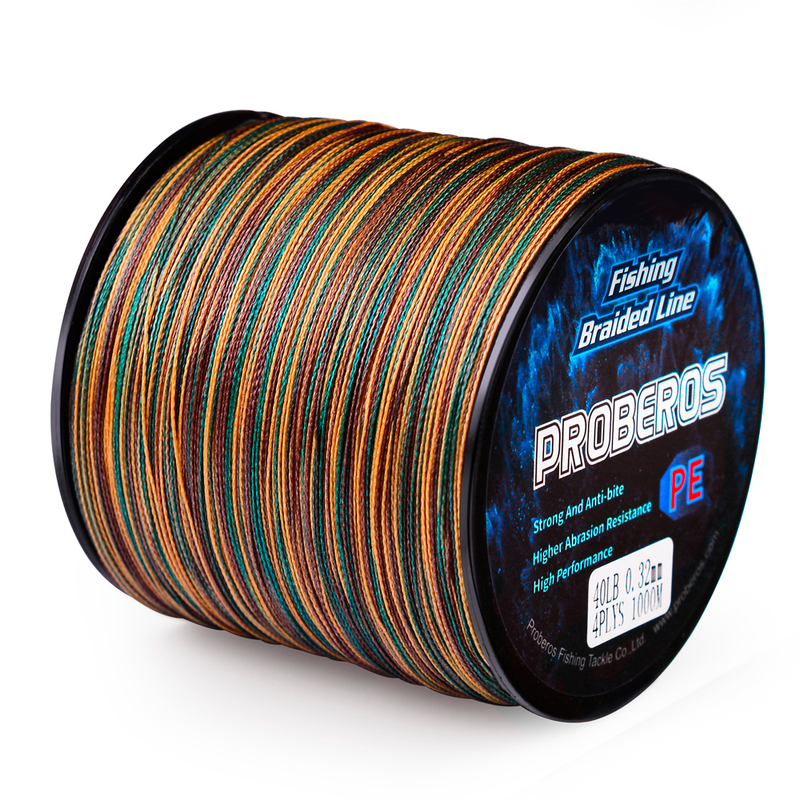 Lenza da pesca PROBEROS a 4 e 8 fili, 300 m, 500 m, 1000 m, intrecciata in PE, 10 lb, 100 lb, multifilamento, liscia per pesci persici_voghion.com
