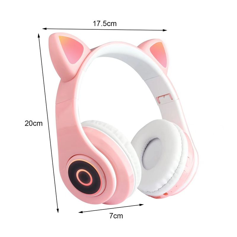 Auricolare Bluetooth 5.0 a forma di orecchie di gatto Anti-interferenza Cuffie stereo wireless da gioco pieghevoli Regalo di compleanno_voghion.com