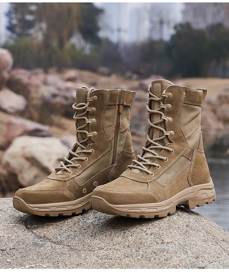 2024 New Combat Herren Ultraleichte Wüsten-Taktikstiefel für den Außenbereich, wasserdichte Trainingsschuhe mit Kopfschicht_voghion.com