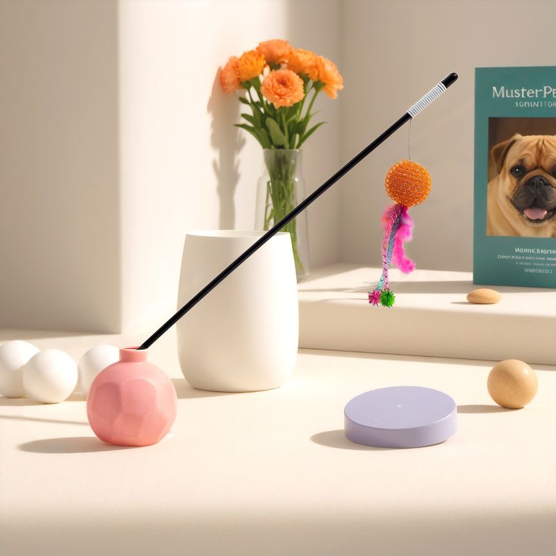 Handgefertigter, gestrickter Spielzeugstab für Katzen – Selbstbeschäftigung gegen Langeweile, Zähneknirschen, Krallenreiben, interaktives Spielzeug für Haustiere_voghion.com