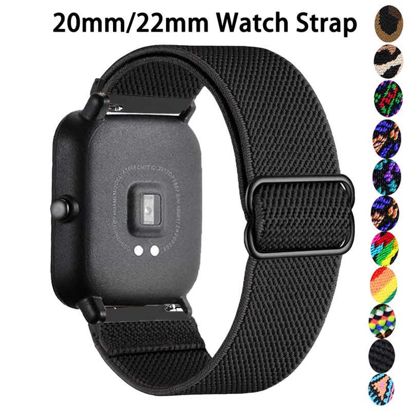 Cinturino per orologio da 20/22 mm per Amazfit GTS/2/3/4/GTS2 Mini/GTR 3 Pro 42 mm/47 mm/GTR2/2e/stratos 2/3, cinturino in nylon con passante per Amazfit Bip_voghion.com