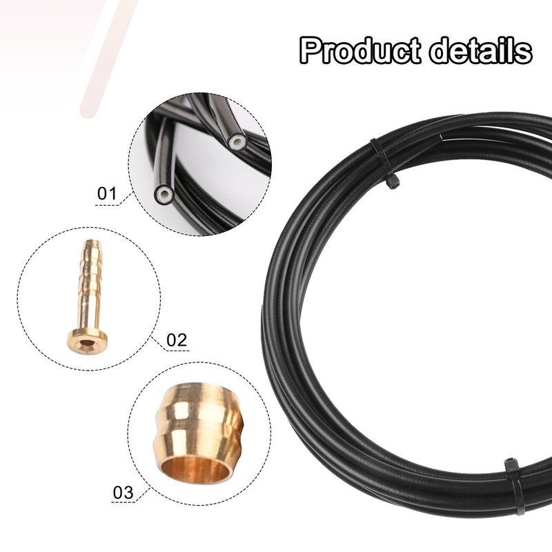 Präzisionsgefertigter Fahrrad-Hydraulikschlauch SMBH59BH90, Olive und Anschlusseinsatz, Set 2, 5 m, für Shimano-Bremssystem_voghion.com