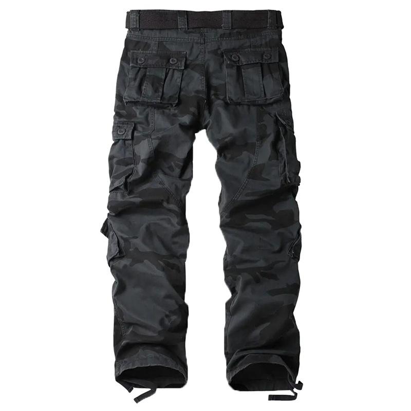Herre bomull Kamuflasje Cargo bukser Rette ben Løse fritidsbukser Wear Wear Wear Bukser Herre_voghion.com