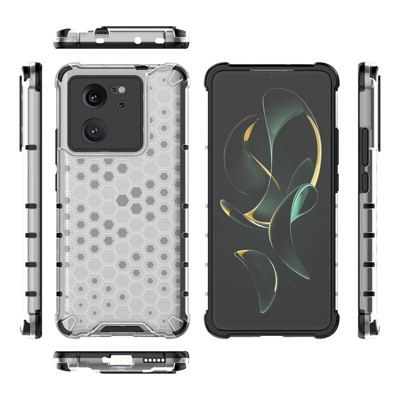 Shockproof Transparent Honeycomb Armor 13TPro Case Cover For Xiaomi 13T Pro 6.67 inch_voghion.com