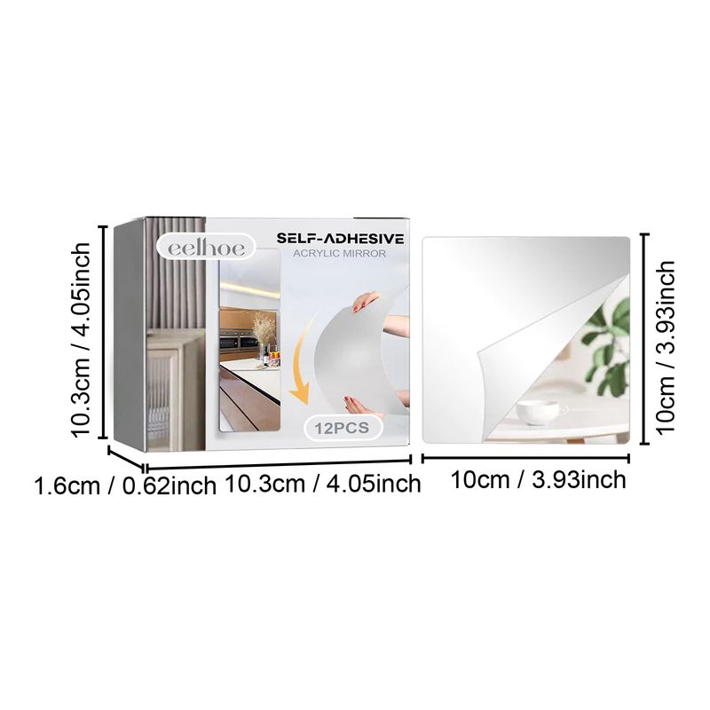 EELHOE Self-Adhesive Anti-Fall Wall Mirror Bedroom Splicing Self-Adhesive Mirror Wall Sticker Stereoscopic Perforated-Free Full-Length Mirror_voghion.com