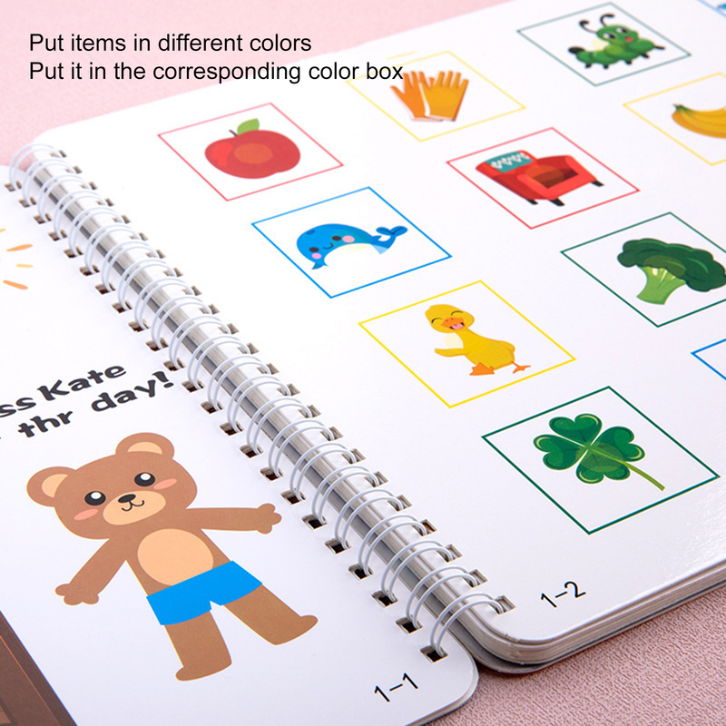 Children Book Toy Various Cute Cartoon Fruit Food 84Pcs Stickers Puzzle Pairing Early Learning Brain Game Educational Puzzle Book Toy Kids Gift_voghion.com