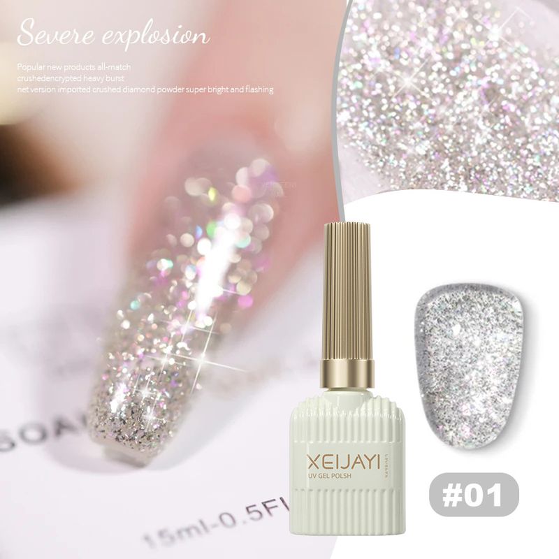 Nails Art & Tools Internet-Berühmtheit gebrochener Diamant-Glitzerkleber neues Produkt brillanter Disco-Pulverkleber Nagelkunst gebrochener Diamantkleber_voghion.com