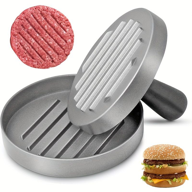 Press Round Wooden Handle Spray Paint Aluminum Alloy Hamburger Tray Rice Ball Meat Patty Mold_voghion.com