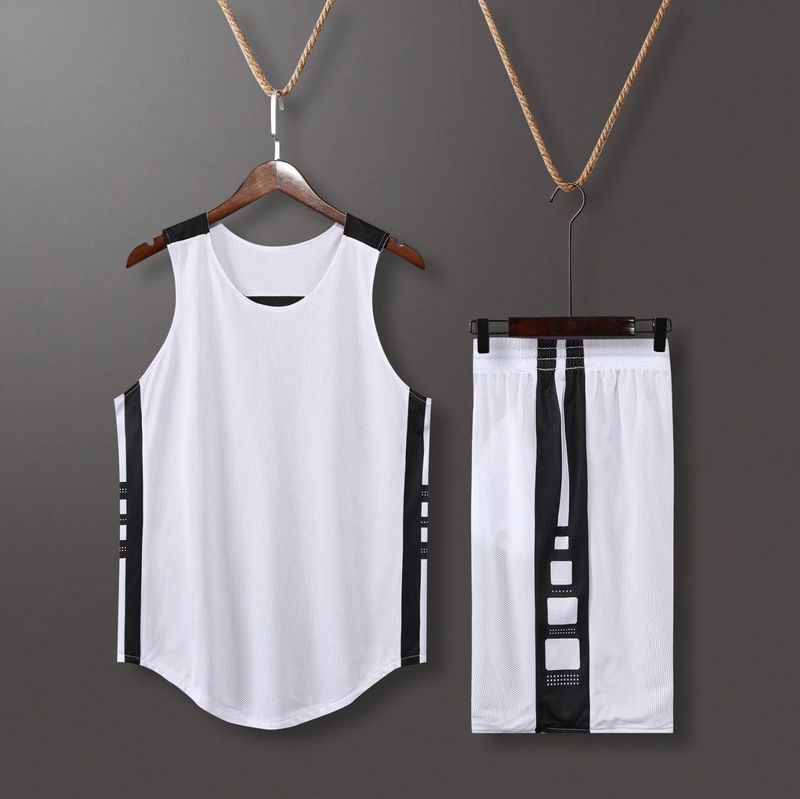 Double sided basketball suit, men's game sports team adult training uniform, printed vest, double-sided jersey_voghion.com