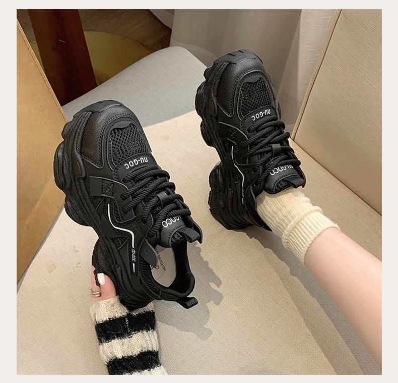 Dad shoes women's black shoes new versatile muffin shoes platform shoes heightening shoes casual sports shoes_voghion.com