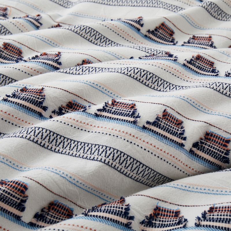 Bettbezug-Set aus Baumwolle im Bohemian-Stil mit geometrischen Mustern und Quastenfransen – Hochwertige, atmungsaktive und weiche Bettwäschekollektion mit Fadendichte 60_voghion.com