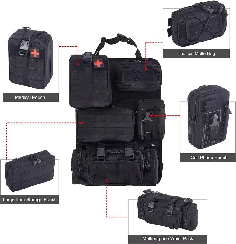 Tactical Storage Bag Car Back Seat Tactical Storage Bag Vehicle Multi-functional Large Capacity Combination Storage Suspension Bag_voghion.com