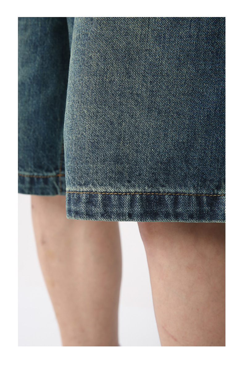 MTLCLOTHES Männerbekleedung|Männer Retro loose distressed Denim Shorts fënnef Punkt Hosen_voghion.com