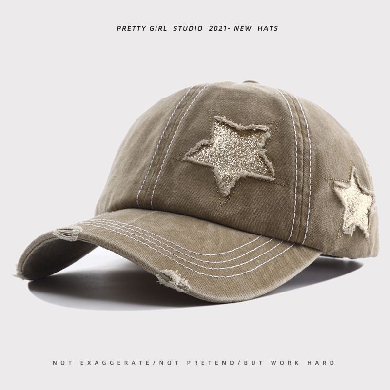 Hat female summer sun hat new solid color duck tongue cap Korean soft top washed do old baseball cap_voghion.com