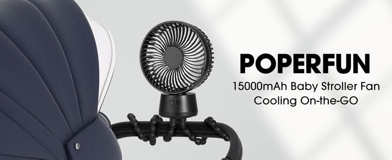 10000mAh Stroller Fan - Tripod Clip 50H Ultra-Long_voghion.com