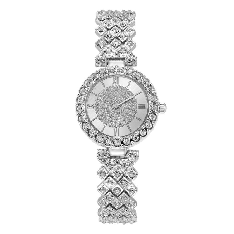 Orologio da donna in lega da donna con bracciale britannico pieno di diamanti_voghion.com