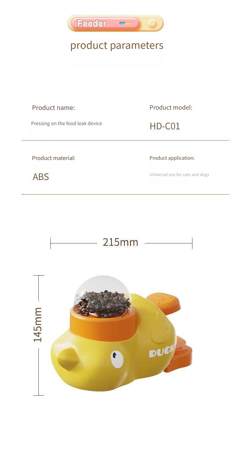Giocattolo per gatti con anatra gialla che perde cibo, auto-addormentante per alleviare la noia, snack in stick per gatti, trasmettitore liofilizzato, alimentatore automatico_voghion.com