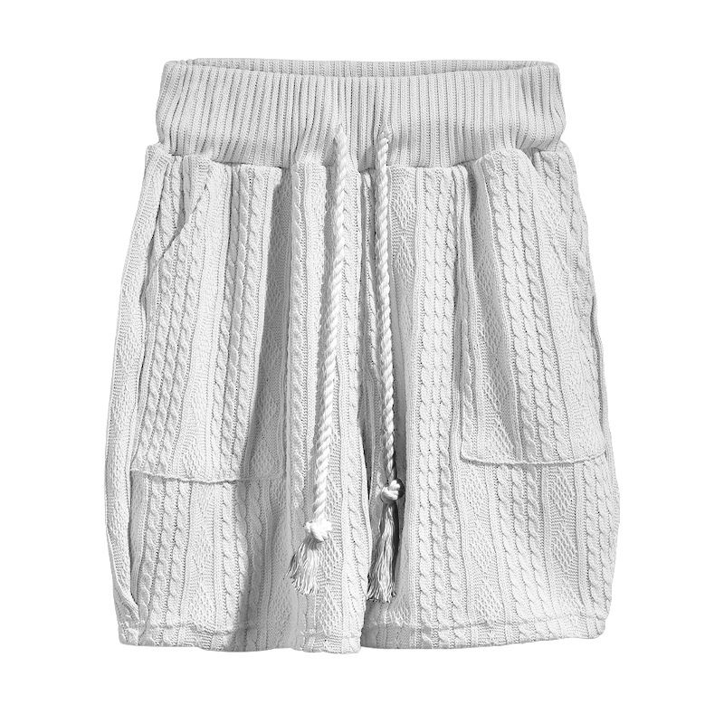 Roupas masculinas tecnologia xadrez estampa tamanho grande ombro caído malha manga curta shorts terno_voghion.com