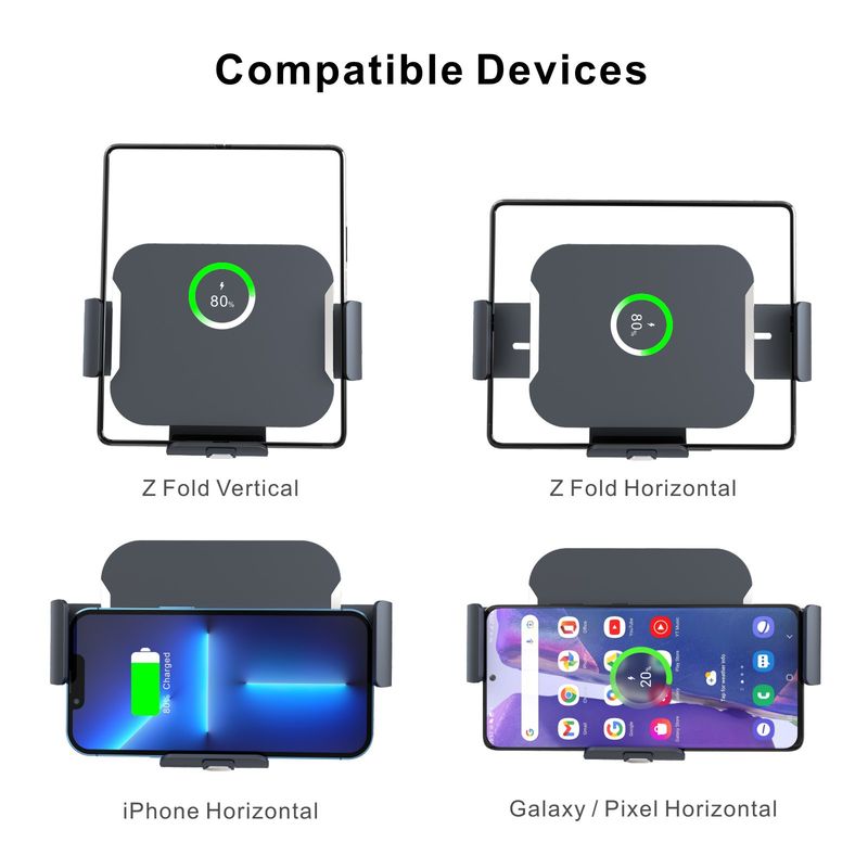 KC-zertifiziertes kabelloses Samsung Zfold5-Autoladegerät, geeignet für Xiaomi, Huawei, Samsung-Handyhalterung mit Klappbildschirm_voghion.com