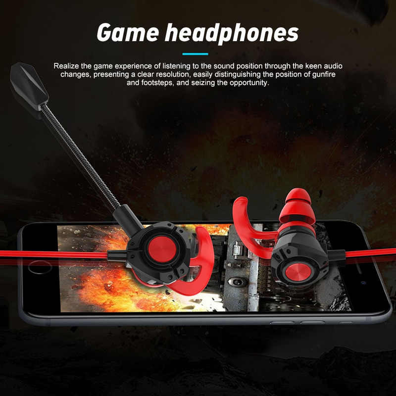 G22 Wired 3.5mm Plug In-ear Gaming Earphone Dynamic Headphone with Microphone_voghion.com