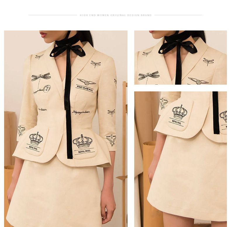 Vêtements pour femmes nouvelle jupe de costume pour femmes à la mode et populaire taille mince tempérament rétro costume deux pièces_voghion.com