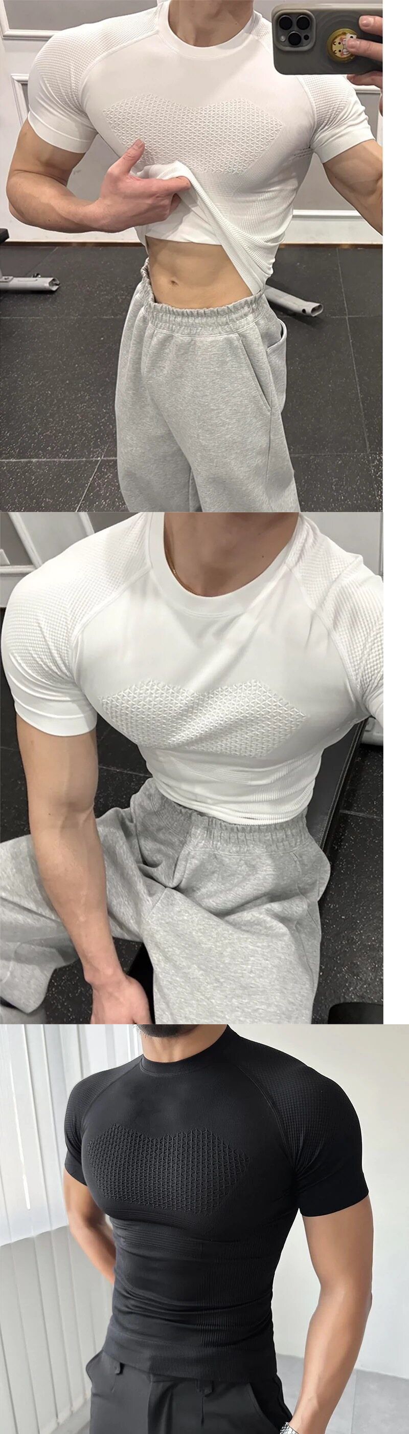 Men's Clothing Quick Drying Short Sleeved Running Sports Training Clothes Compression T Shirts, Stretch Tops Showing Muscle Fitness Clothes For Men_voghion.com