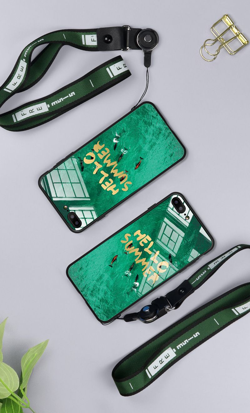 Dotyczy Huawei p20plus p30 p40lite p50Pro ins green ocean couple glass phone case_voghion.com