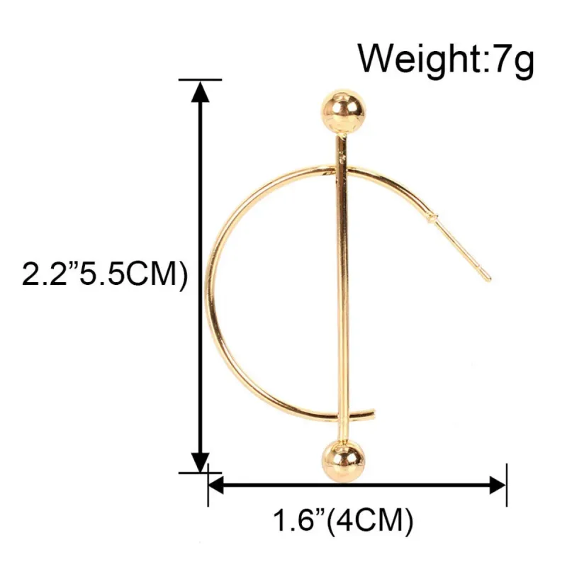 Trendige runde, geometrische C-förmige Ohrringe aus europäischer und amerikanischer Legierung, geeignet für Pendler und unterstreichen den individuellen Stil._voghion.com