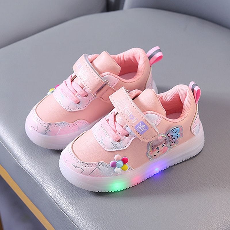 SHLIANG Neue Jungen Mädchen LED Casual Schuhe Lace Up Kind Turnschuhe Atmungs Mode Bord Schuhe Weiche Sohle Leuchtende Sport Schuhe s173B_voghion.com