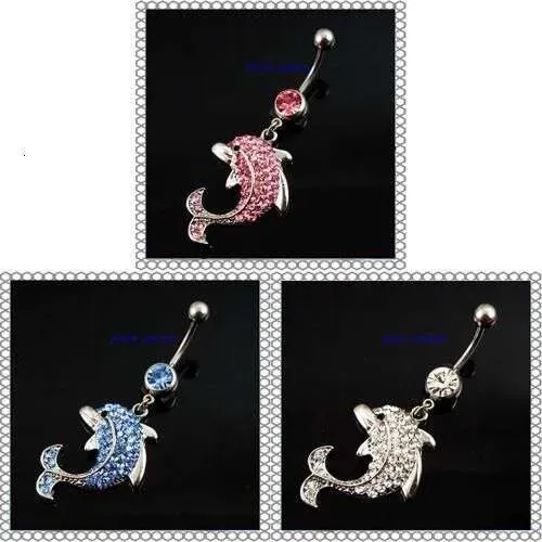 YYJFF D0042 Bauchnabelpiercing in 3 Farben, stylisch, 6-Knopf-Piercing, Körperschmuck, Anhänger, modischer Charme_voghion.com